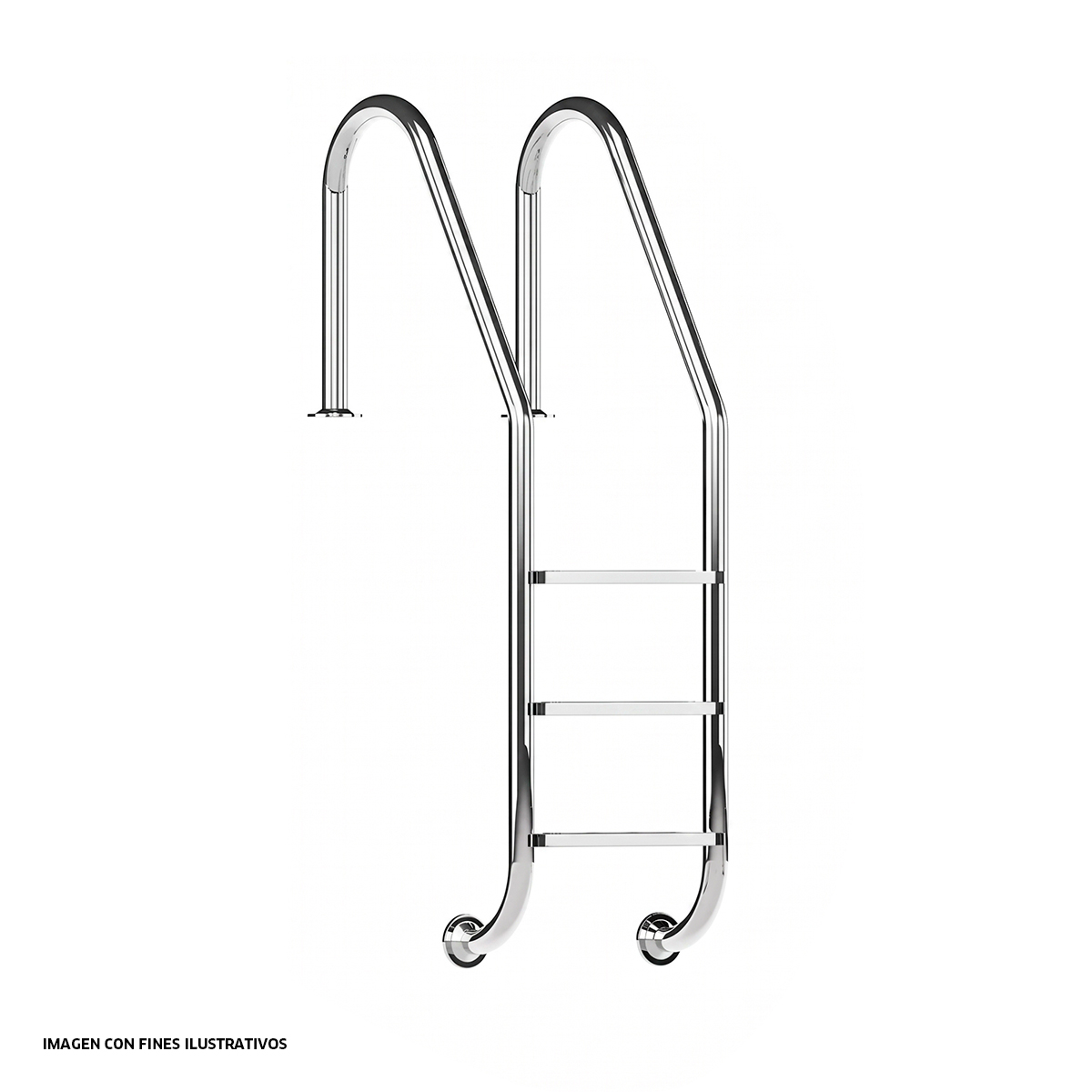 Escalera de 3 peldaños. Acero inoxidable 1.7" (escalón de plástico), marca ASTRAL POOL